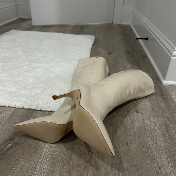 LARROUDE KATE BOOT IN IVORY LEATHER - Picture 5 of 5